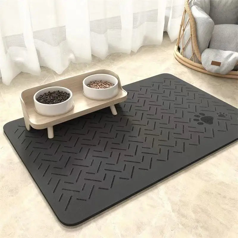 Winter Feeding Mat-Absorbent Pet Placemat for Food and Water Bowl with Waterproof Rubber Backing Quick Dry Water Mat for Dog Cat