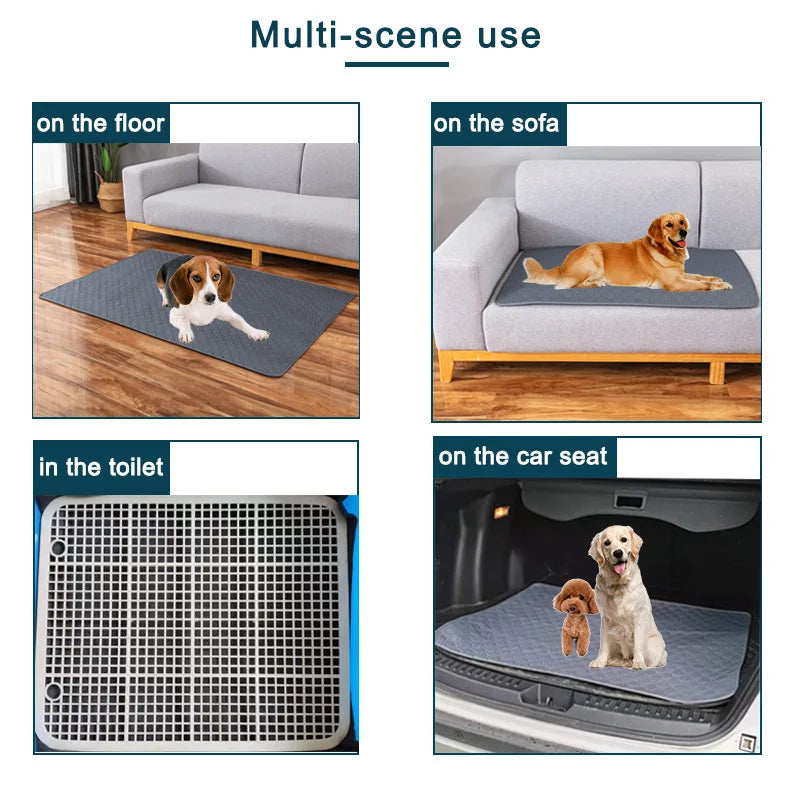 Dog Pee Pad Washable Dog Urine Mat Car Seat Floor Sofa Waterproof Absorbent Puppy Cat Training Diaper Mat Reusable Pet Supplies