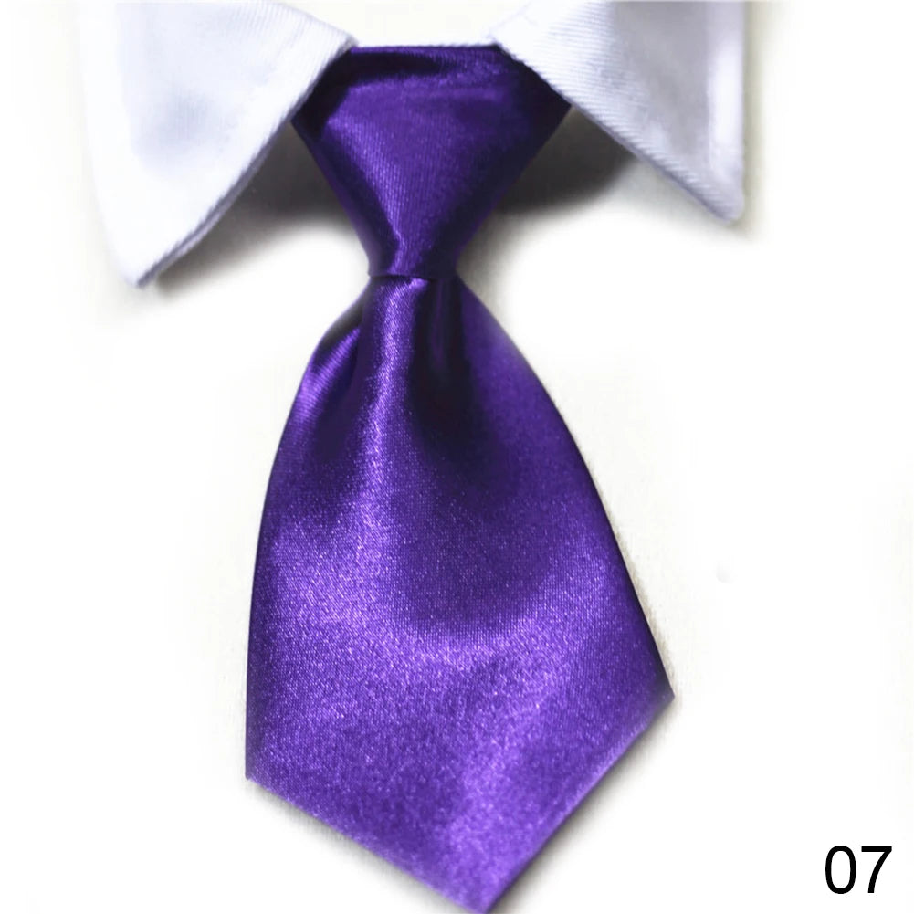 Dog Cat Striped Bow Tie Animal Striped Bowtie Collar Pet Adjustable Neck Tie White Collar Dog Necktie For Party Wedding Tie