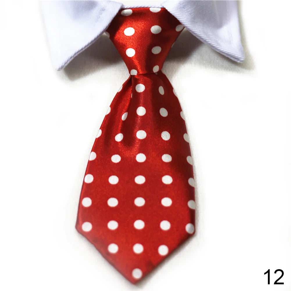 Dog Cat Striped Bow Tie Animal Striped Bowtie Collar Pet Adjustable Neck Tie White Collar Dog Necktie For Party Wedding Tie