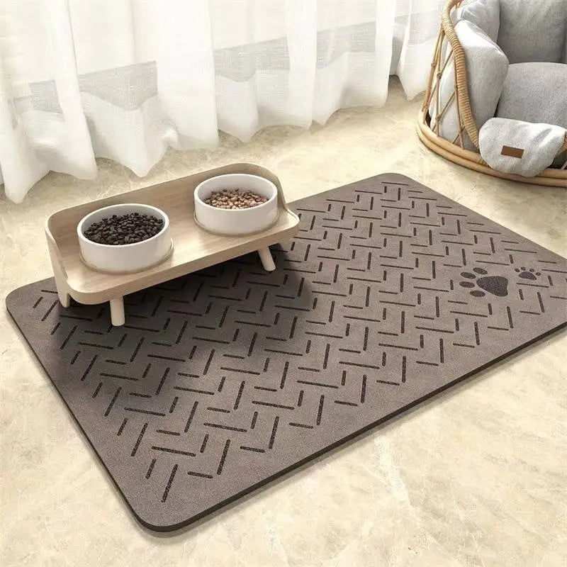 Winter Feeding Mat-Absorbent Pet Placemat for Food and Water Bowl with Waterproof Rubber Backing Quick Dry Water Mat for Dog Cat