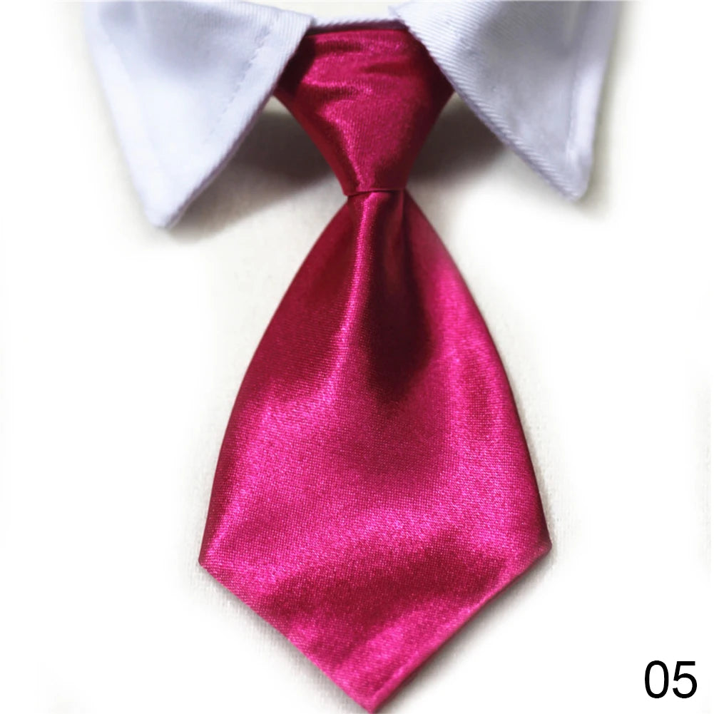 Dog Cat Striped Bow Tie Animal Striped Bowtie Collar Pet Adjustable Neck Tie White Collar Dog Necktie For Party Wedding Tie