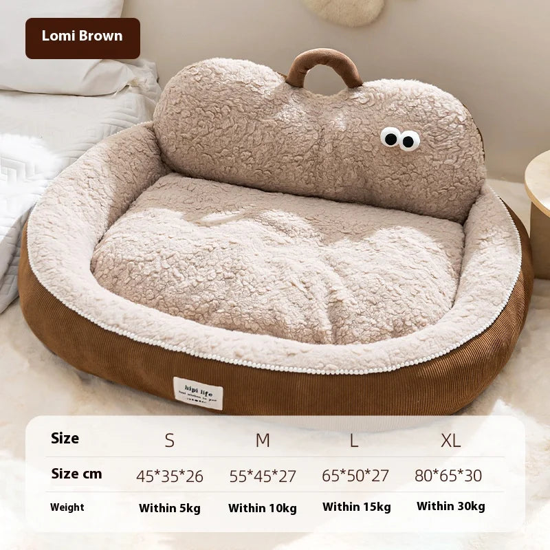 Cat Bed, All-Season Universal Dog Bed Dog Bed Warm Sleeping Pad for Autumn and Winter, Neck Guard, Mountain Support Dog Bed Pet