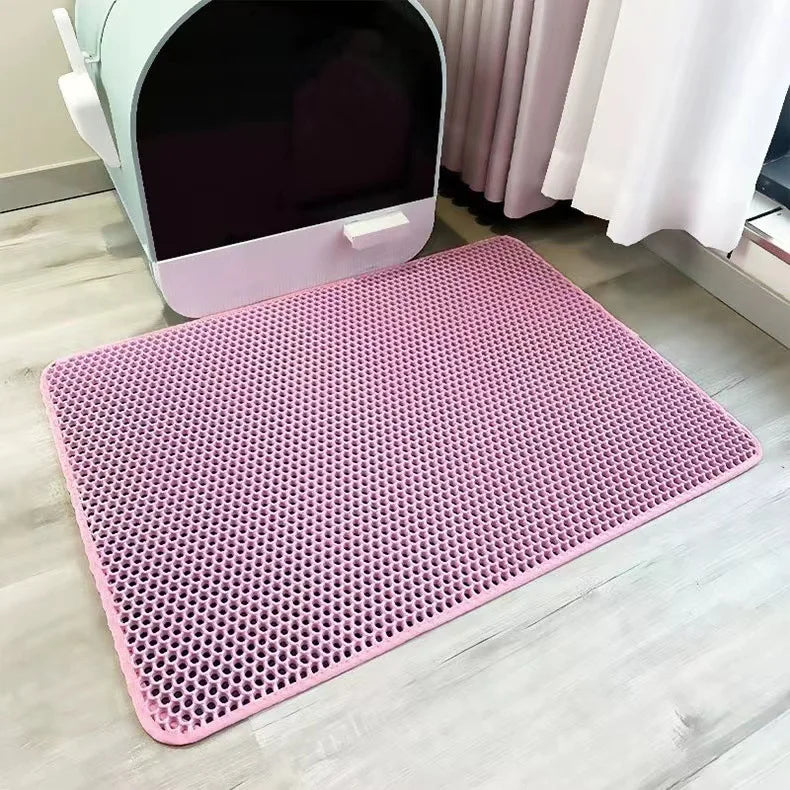 45x60CM Cat Litter Mat Large Size Waterproof Pet Toilet Cat Litter Trapping Mat Non Slip Double Layer Cat Litter Box Pad
