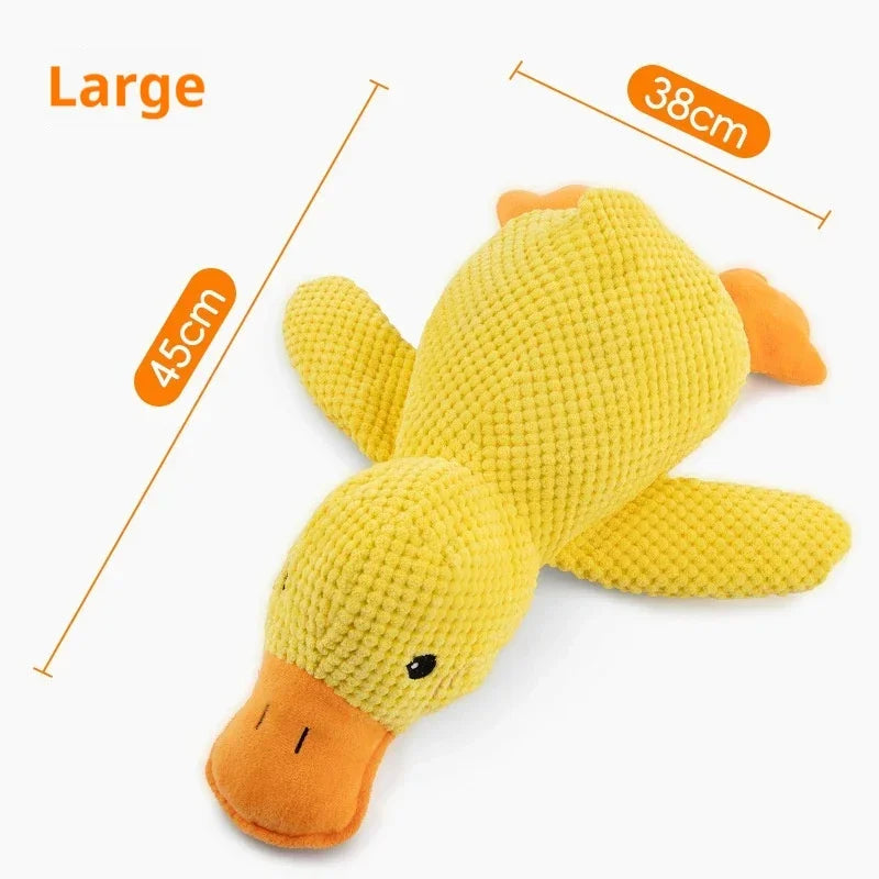 Pet Plush Toy Dog Calming Duck Companion Sleeping Duck Toys Chew Toy Durable Squeaky for Puppy Pet Teeth Cleaning Chew Pet Toy