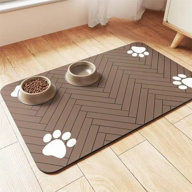 Winter Feeding Mat-Absorbent Pet Placemat for Food and Water Bowl with Waterproof Rubber Backing Quick Dry Water Mat for Dog Cat