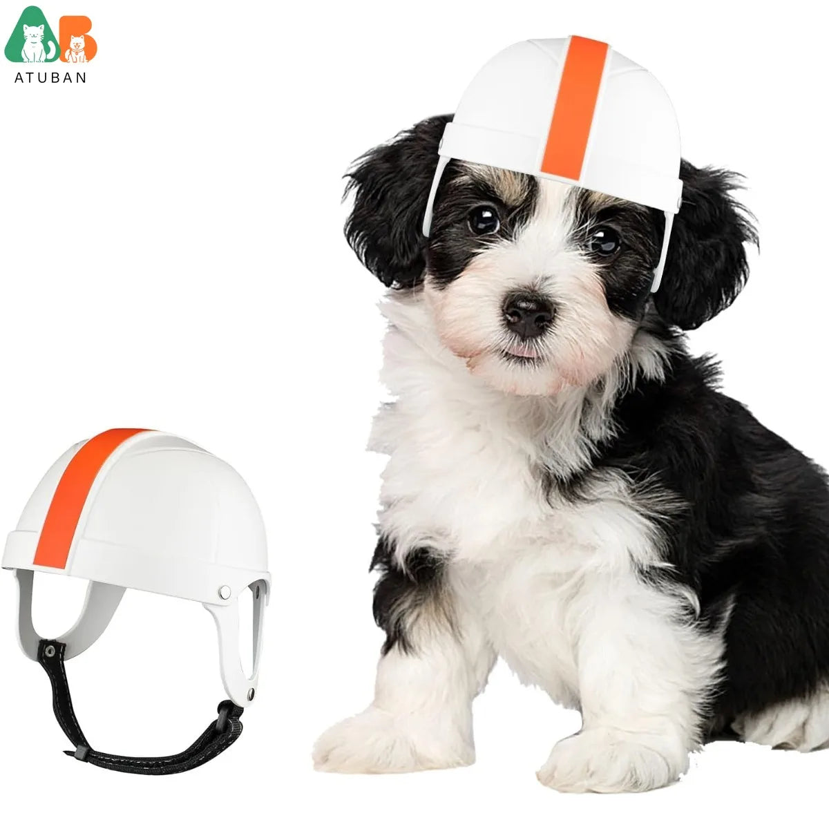 ATUBAN Hard Helmet Outdoor Protection Stylish Doggy Hat for Football Games Safety Pet Helmet with Ear Holes for Small Dog, Cats
