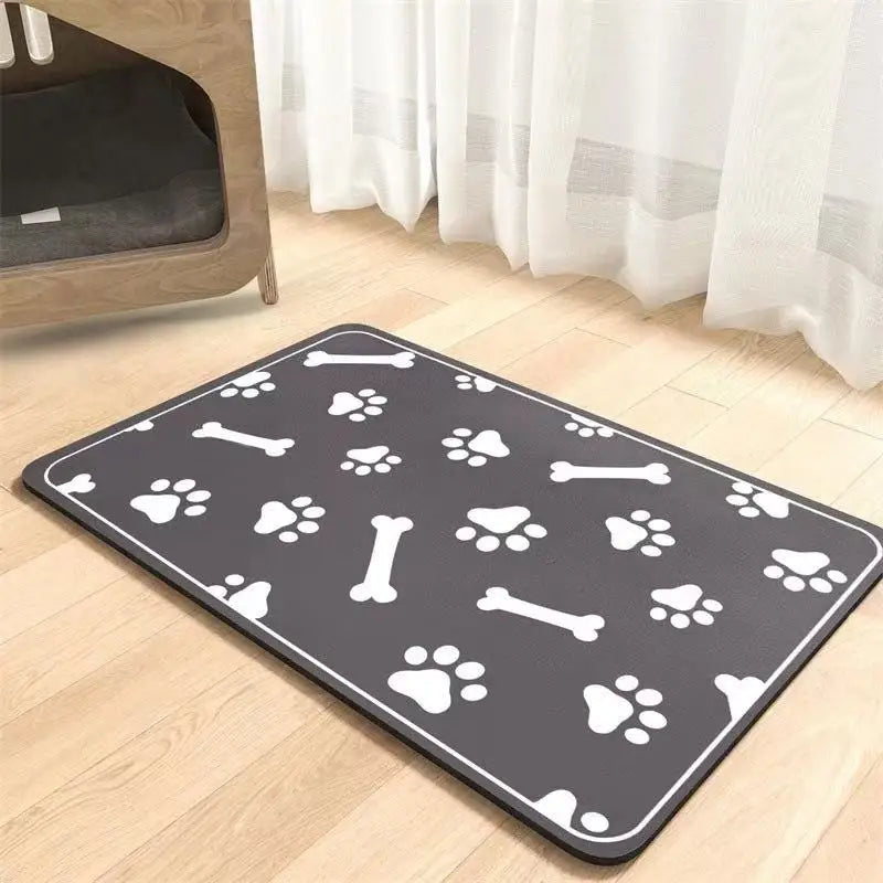 Winter Feeding Mat-Absorbent Pet Placemat for Food and Water Bowl with Waterproof Rubber Backing Quick Dry Water Mat for Dog Cat