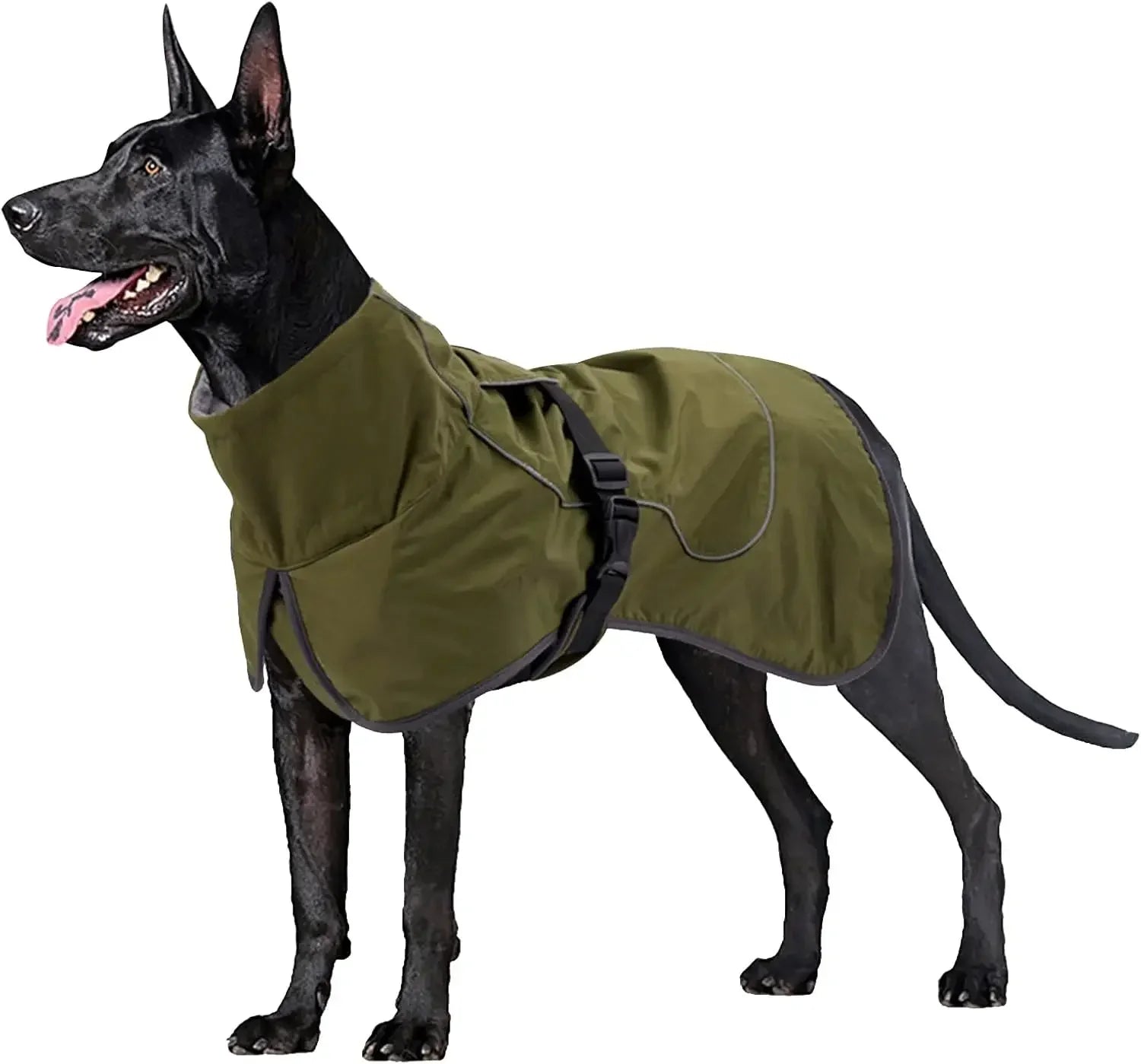 ATUBAN Dog Raincoat -Waterproof Winter Jacket with Velvet Inner, Reflective Strip,Soft Fleece Lining Warm Outerwear for Outdoors