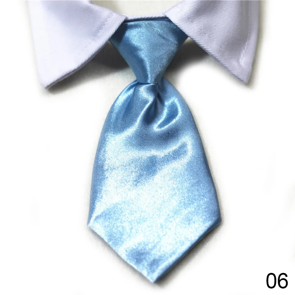 Dog Cat Striped Bow Tie Animal Striped Bowtie Collar Pet Adjustable Neck Tie White Collar Dog Necktie For Party Wedding Tie