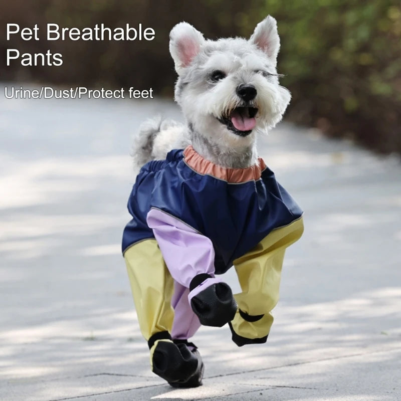 Breathable Pet Pants with Foot Cover Antislip and Dirt Resistant Dog Trousers with Foot Cover Indoor and Outdoor Use
