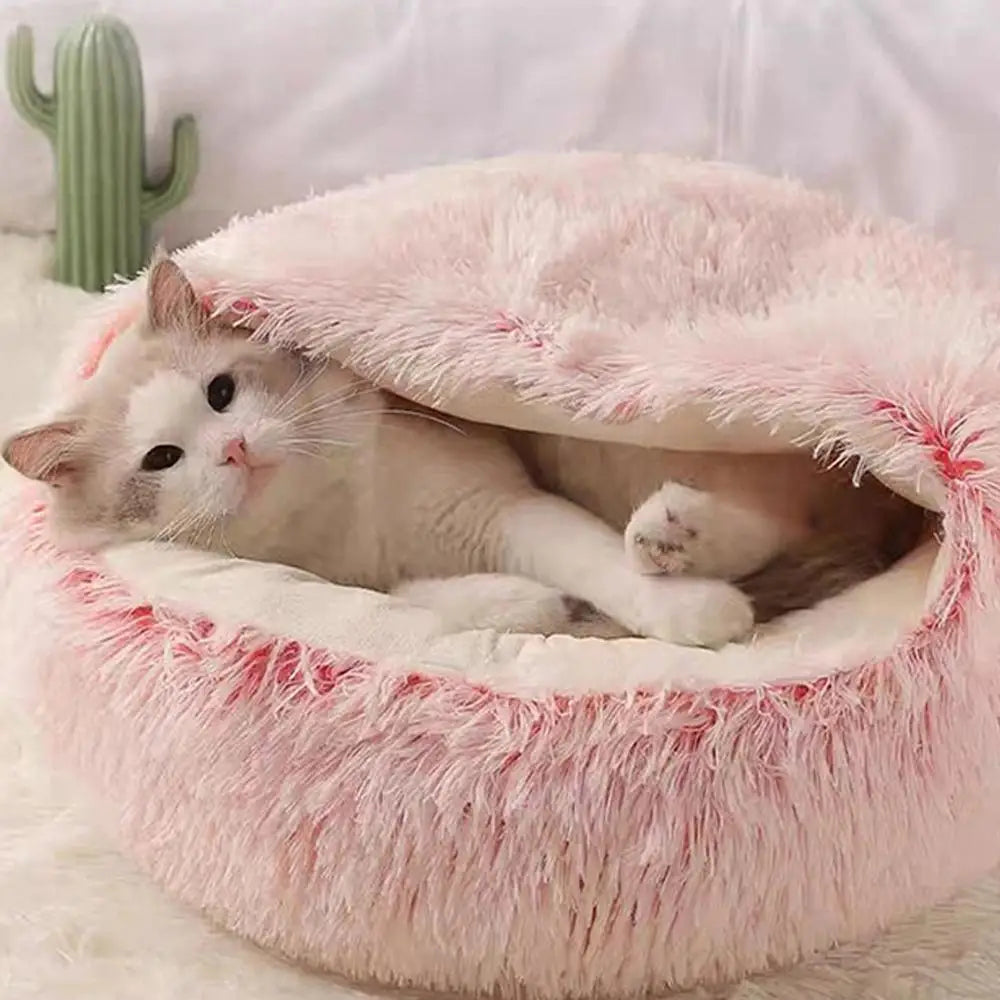 Winter Plush Pet Cat Bed Round Cat Cushion Cat House Warm Cats Basket Pet Sleep Bag Kitten Nest Kennel for Pet Dog Cats
