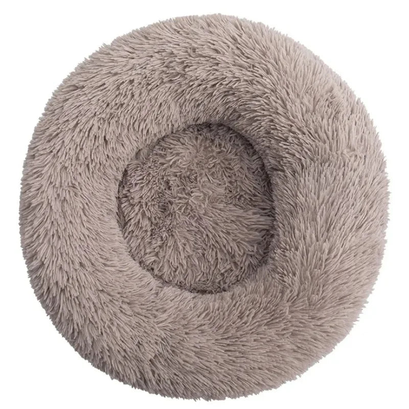 Round Pet Bed for Large Dog Bed Donut Long Plush Cat Bed for Medium Dog House Winter Warm Sleeping Pet Kennel Removable Dog Sofa