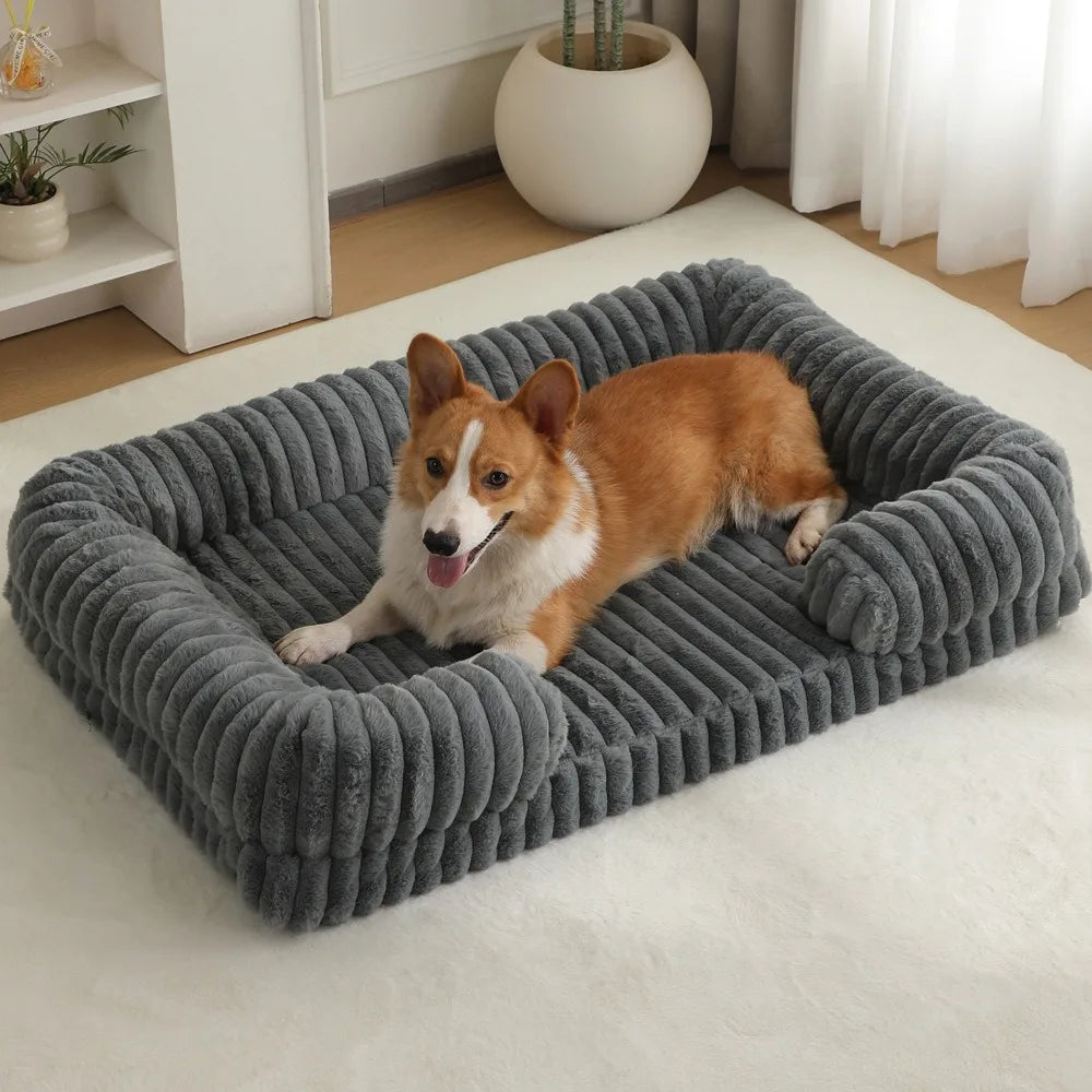 Winter Warm Large Dog Pet Bed Enclosed Cat Nest Soft Pet Mat Dog Pad Cat Bed