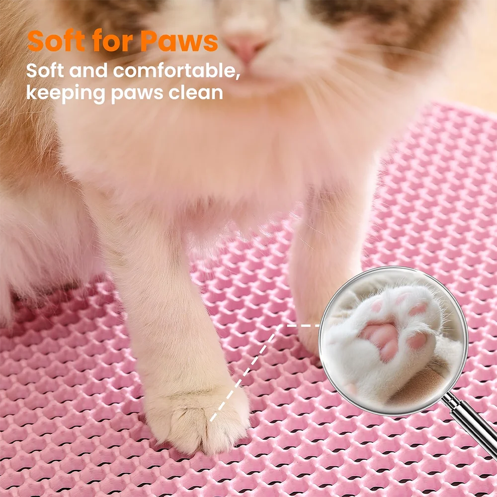 45x60CM Cat Litter Mat Large Size Waterproof Pet Toilet Cat Litter Trapping Mat Non Slip Double Layer Cat Litter Box Pad