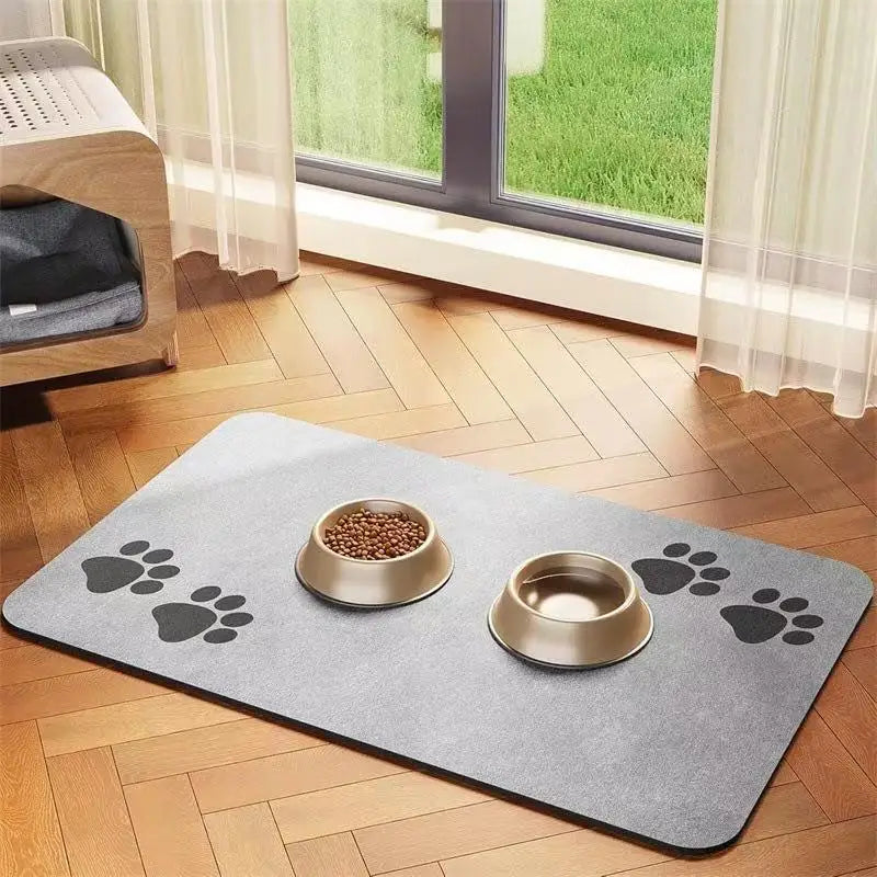 Winter Feeding Mat-Absorbent Pet Placemat for Food and Water Bowl with Waterproof Rubber Backing Quick Dry Water Mat for Dog Cat