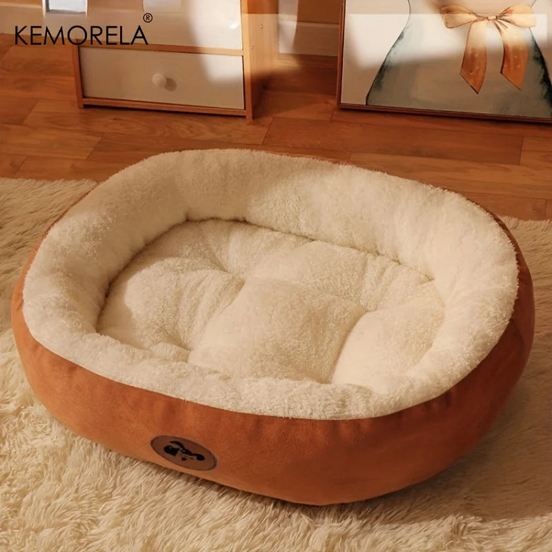 Cozy Oval Snuggle Pet Bed, Plush & Thickened Cat Bed Warm and Secure Bed for Cats and Small Medium Dogs, All Seasons