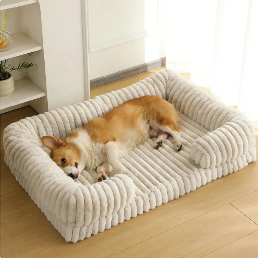 Winter Warm Large Dog Pet Bed Enclosed Cat Nest Soft Pet Mat Dog Pad Cat Bed
