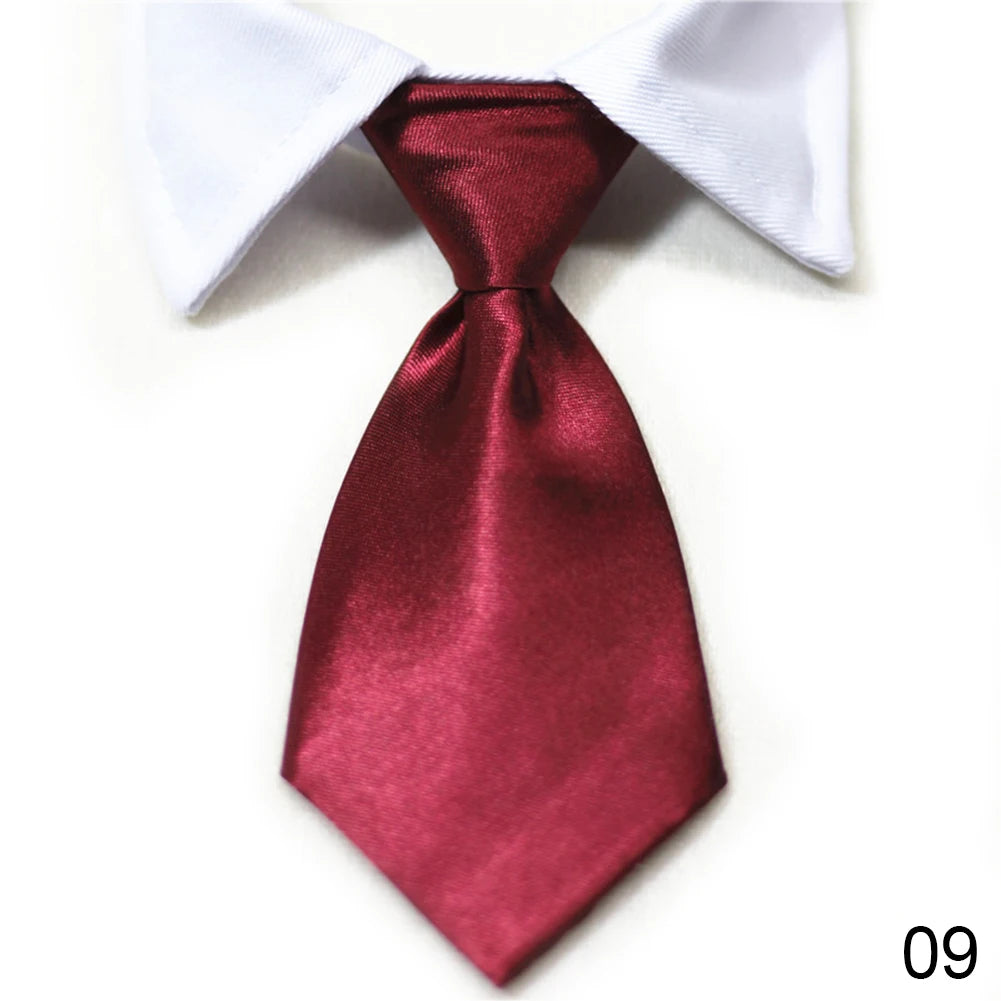 Dog Cat Striped Bow Tie Animal Striped Bowtie Collar Pet Adjustable Neck Tie White Collar Dog Necktie For Party Wedding Tie