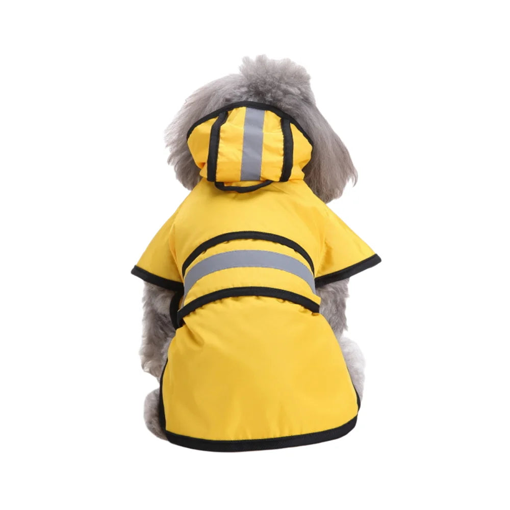 Waterproof Reflective Dog Raincoat - Full-Cover 4 Legs Windproof Gear for Small Dogs, Adjustable for Bichon Poodle