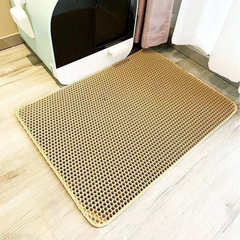 45x60CM Cat Litter Mat Large Size Waterproof Pet Toilet Cat Litter Trapping Mat Non Slip Double Layer Cat Litter Box Pad