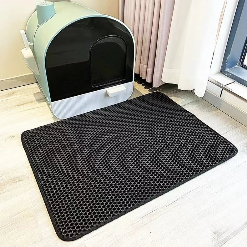 45x60CM Cat Litter Mat Large Size Waterproof Pet Toilet Cat Litter Trapping Mat Non Slip Double Layer Cat Litter Box Pad