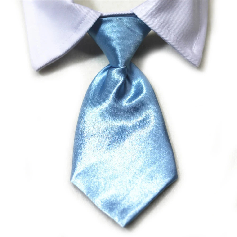 Dog Cat Striped Bow Tie Animal Striped Bowtie Collar Pet Adjustable Neck Tie White Collar Dog Necktie For Party Wedding Tie