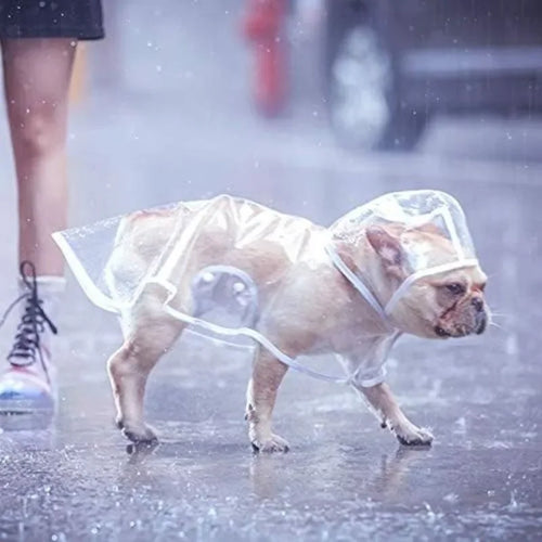 1pc Transparent Hooded Pet Dog Plastic Raincoat Dog Clothes Poncho For Small Dogs Little Puppy Pet Outdoor Accessories
