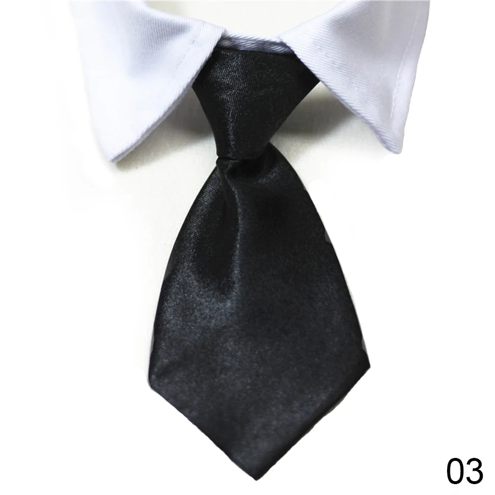 Dog Cat Striped Bow Tie Animal Striped Bowtie Collar Pet Adjustable Neck Tie White Collar Dog Necktie For Party Wedding Tie