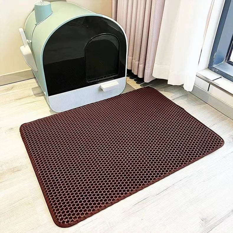 45x60CM Cat Litter Mat Large Size Waterproof Pet Toilet Cat Litter Trapping Mat Non Slip Double Layer Cat Litter Box Pad