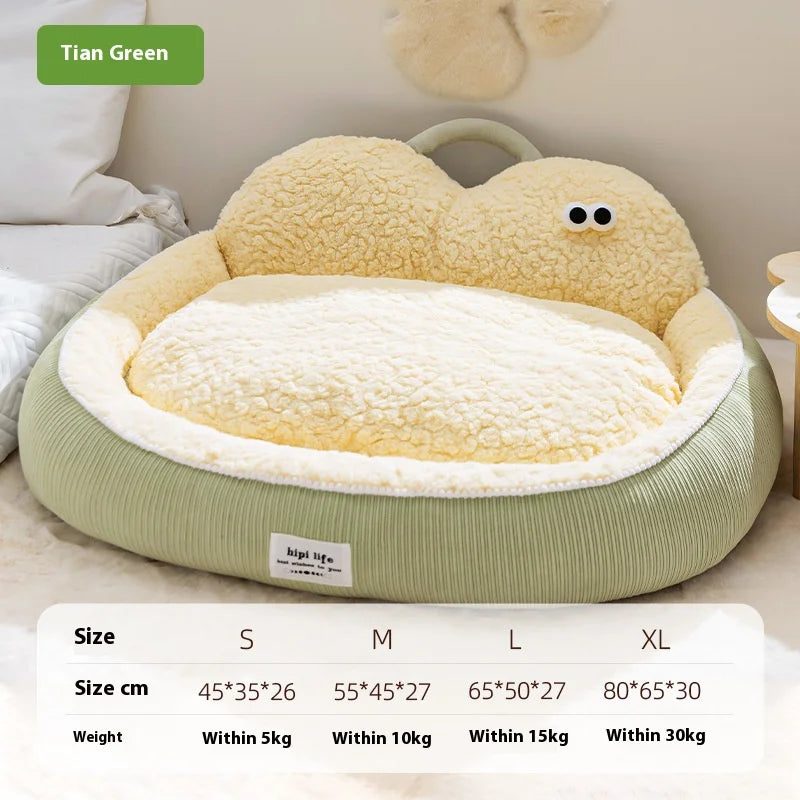 Cat Bed, All-Season Universal Dog Bed Dog Bed Warm Sleeping Pad for Autumn and Winter, Neck Guard, Mountain Support Dog Bed Pet