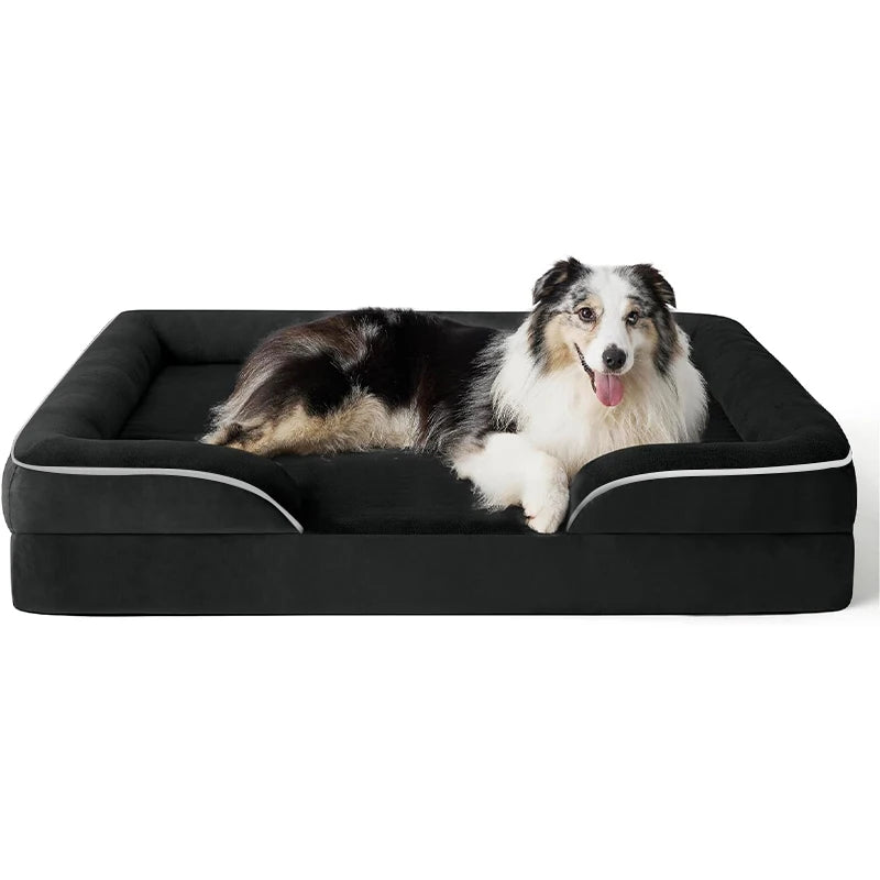 Extra large orthopedic dog bed washable sofa bed, support foam pet sofa bed, removable pet dog sofa and dog bed for all seasons