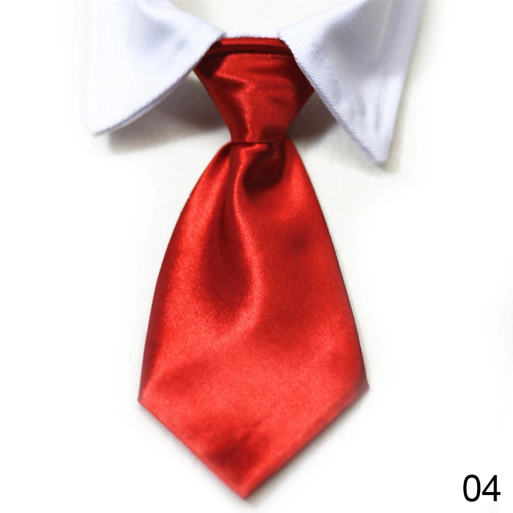 Dog Cat Striped Bow Tie Animal Striped Bowtie Collar Pet Adjustable Neck Tie White Collar Dog Necktie For Party Wedding Tie