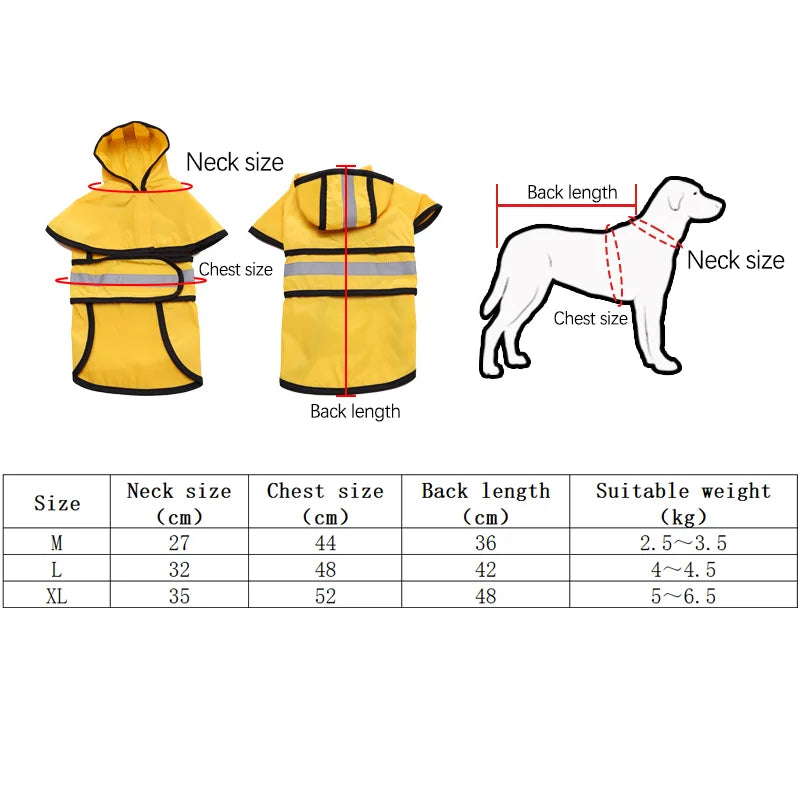 Waterproof Reflective Dog Raincoat - Full-Cover 4 Legs Windproof Gear for Small Dogs, Adjustable for Bichon Poodle