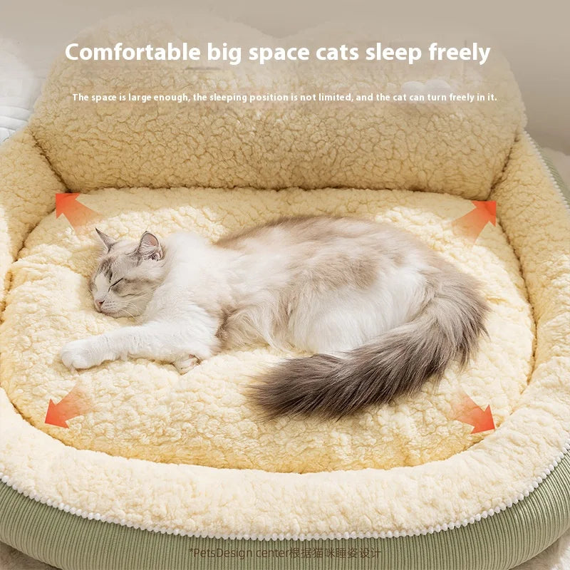 Cat Bed, All-Season Universal Dog Bed Dog Bed Warm Sleeping Pad for Autumn and Winter, Neck Guard, Mountain Support Dog Bed Pet