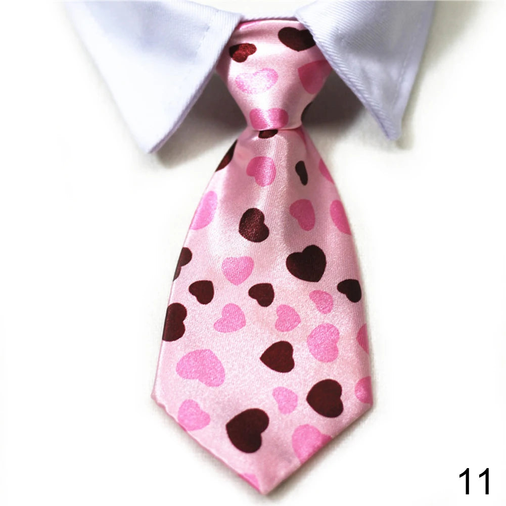 Dog Cat Striped Bow Tie Animal Striped Bowtie Collar Pet Adjustable Neck Tie White Collar Dog Necktie For Party Wedding Tie