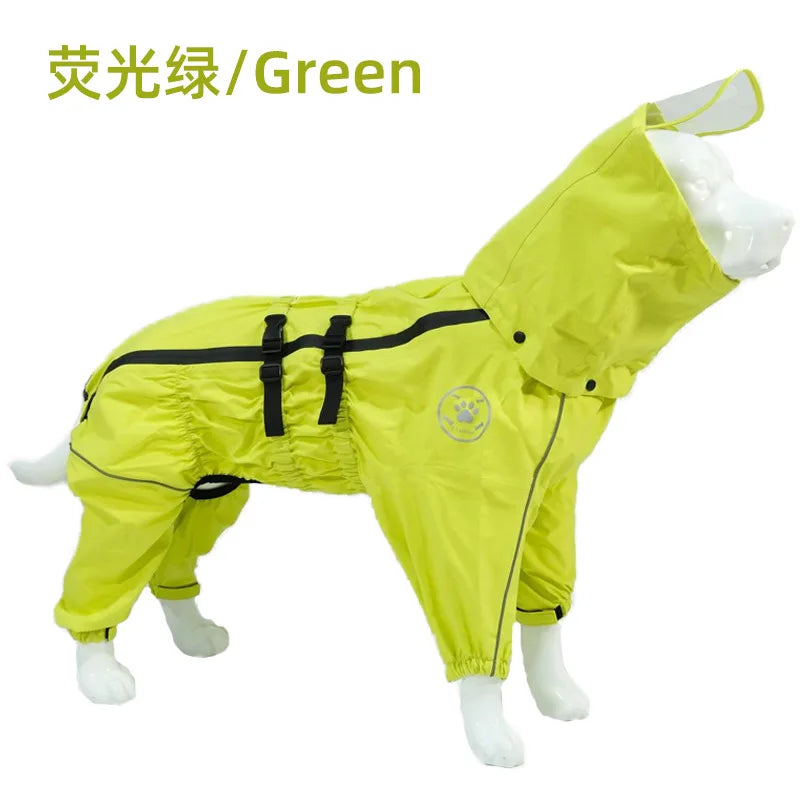 Jacket Pet Raincoat Medium Large Dog Golden Retriever Samoyed Costume Alaskan Waterproof Four-Legged Dog Hood