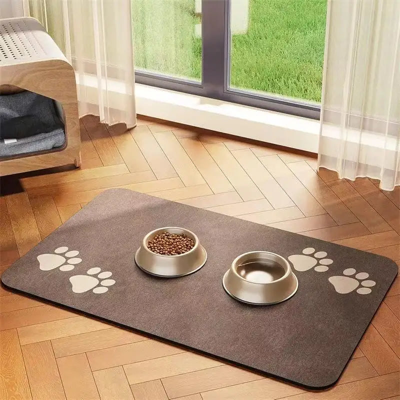 Winter Feeding Mat-Absorbent Pet Placemat for Food and Water Bowl with Waterproof Rubber Backing Quick Dry Water Mat for Dog Cat