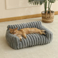 1PCS Cat Sofa Bed-Soft Polyester Pet Bed with Striped Design, Breathable for All Seasons,Suitable for Small to Medium Cat