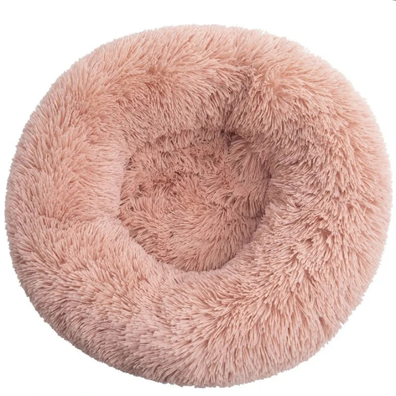 Round Pet Bed for Large Dog Bed Donut Long Plush Cat Bed for Medium Dog House Winter Warm Sleeping Pet Kennel Removable Dog Sofa