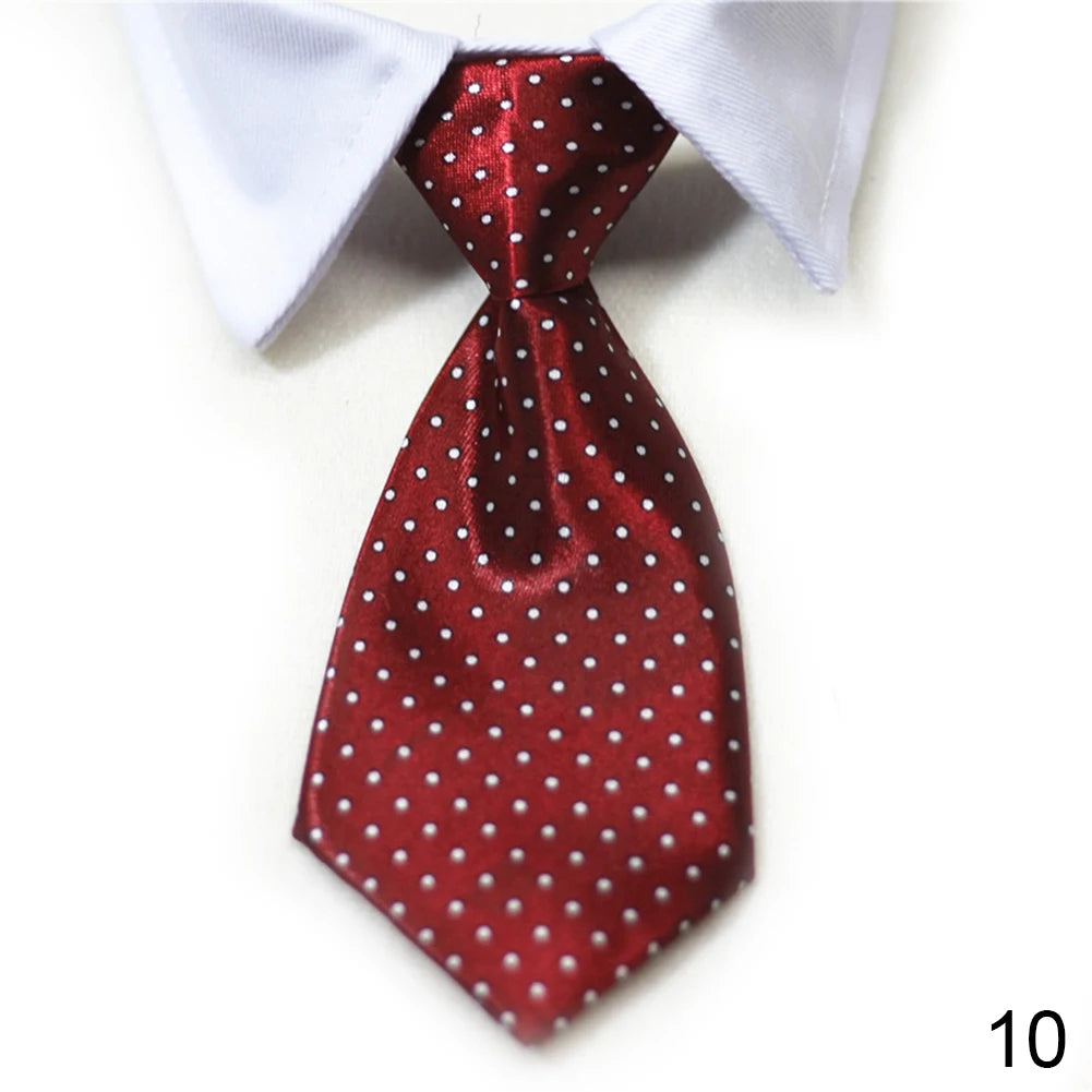 Dog Cat Striped Bow Tie Animal Striped Bowtie Collar Pet Adjustable Neck Tie White Collar Dog Necktie For Party Wedding Tie