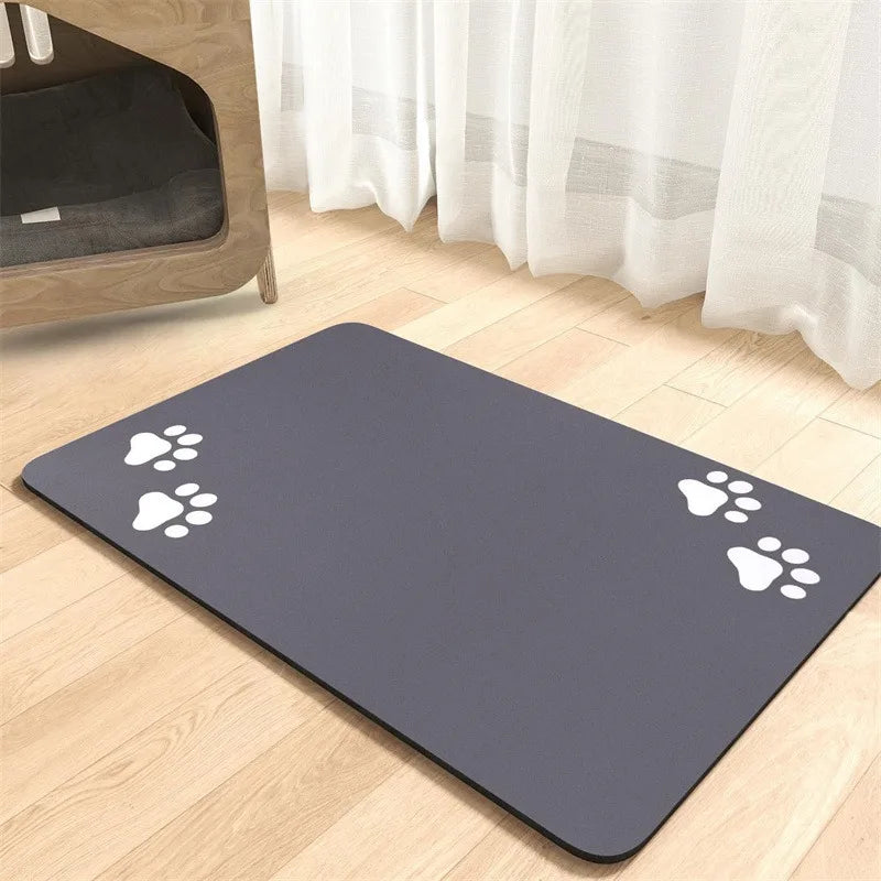 Winter Feeding Mat-Absorbent Pet Placemat for Food and Water Bowl with Waterproof Rubber Backing Quick Dry Water Mat for Dog Cat