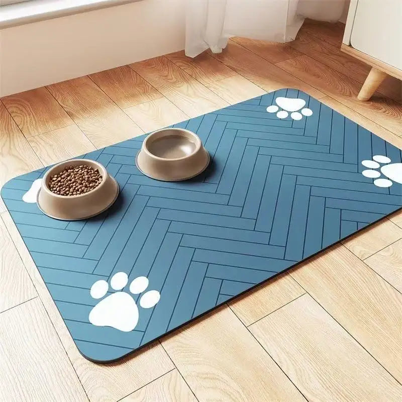 Winter Feeding Mat-Absorbent Pet Placemat for Food and Water Bowl with Waterproof Rubber Backing Quick Dry Water Mat for Dog Cat