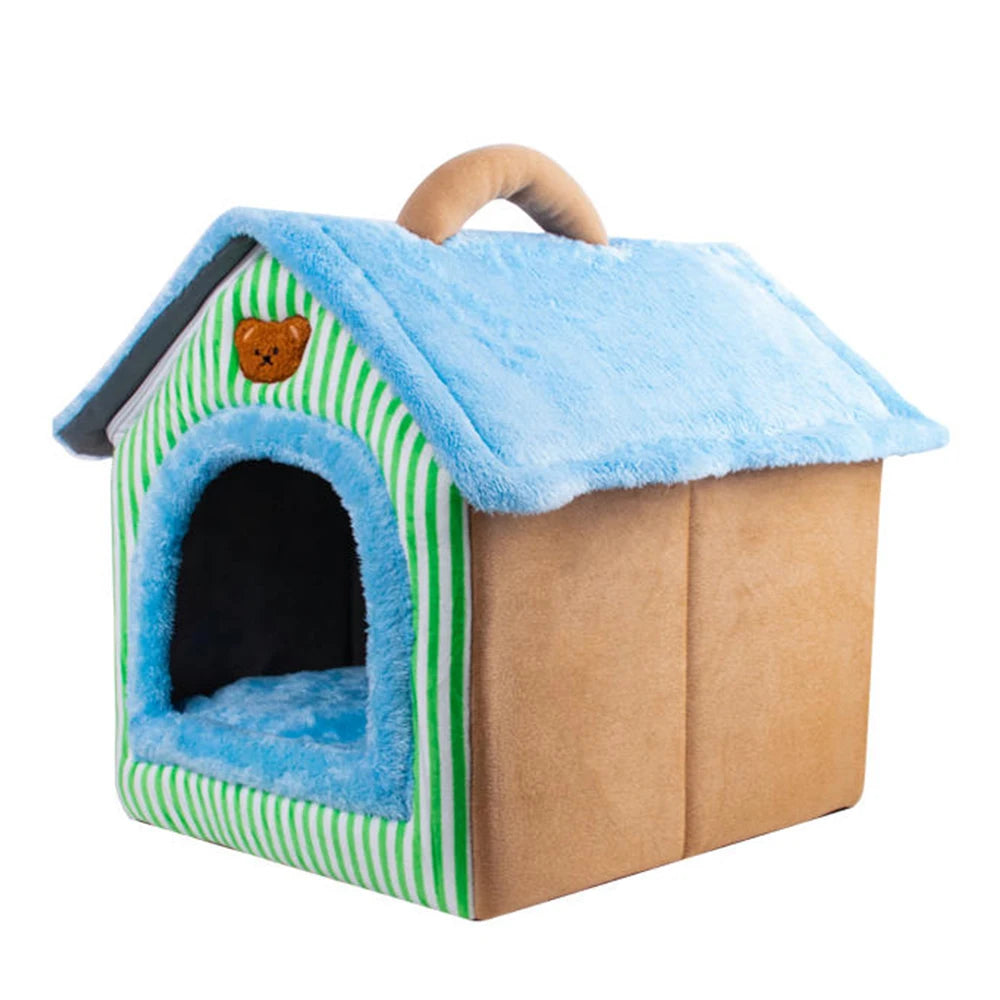 Foldable Pet House Removable Washable Cat House Puppy Cave Sofa Pet Bed House for Extra Small Dogs and Small and Medium Cats