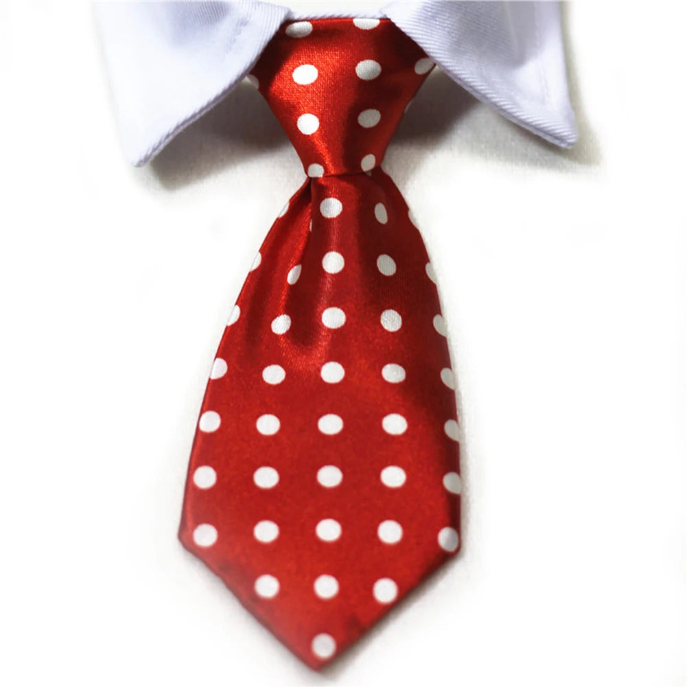 Dog Cat Striped Bow Tie Animal Striped Bowtie Collar Pet Adjustable Neck Tie White Collar Dog Necktie For Party Wedding Tie