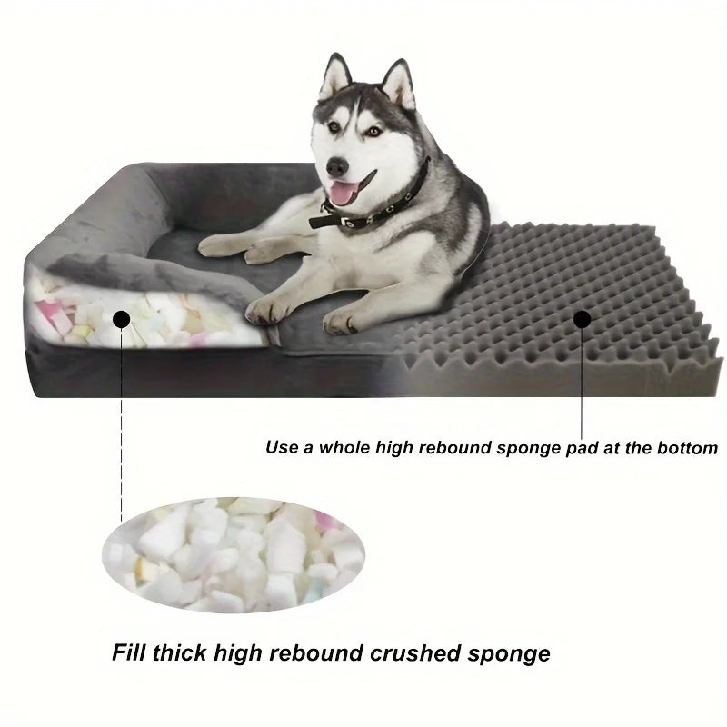 Extra large orthopedic dog bed washable sofa bed, support foam pet sofa bed, removable pet dog sofa and dog bed for all seasons