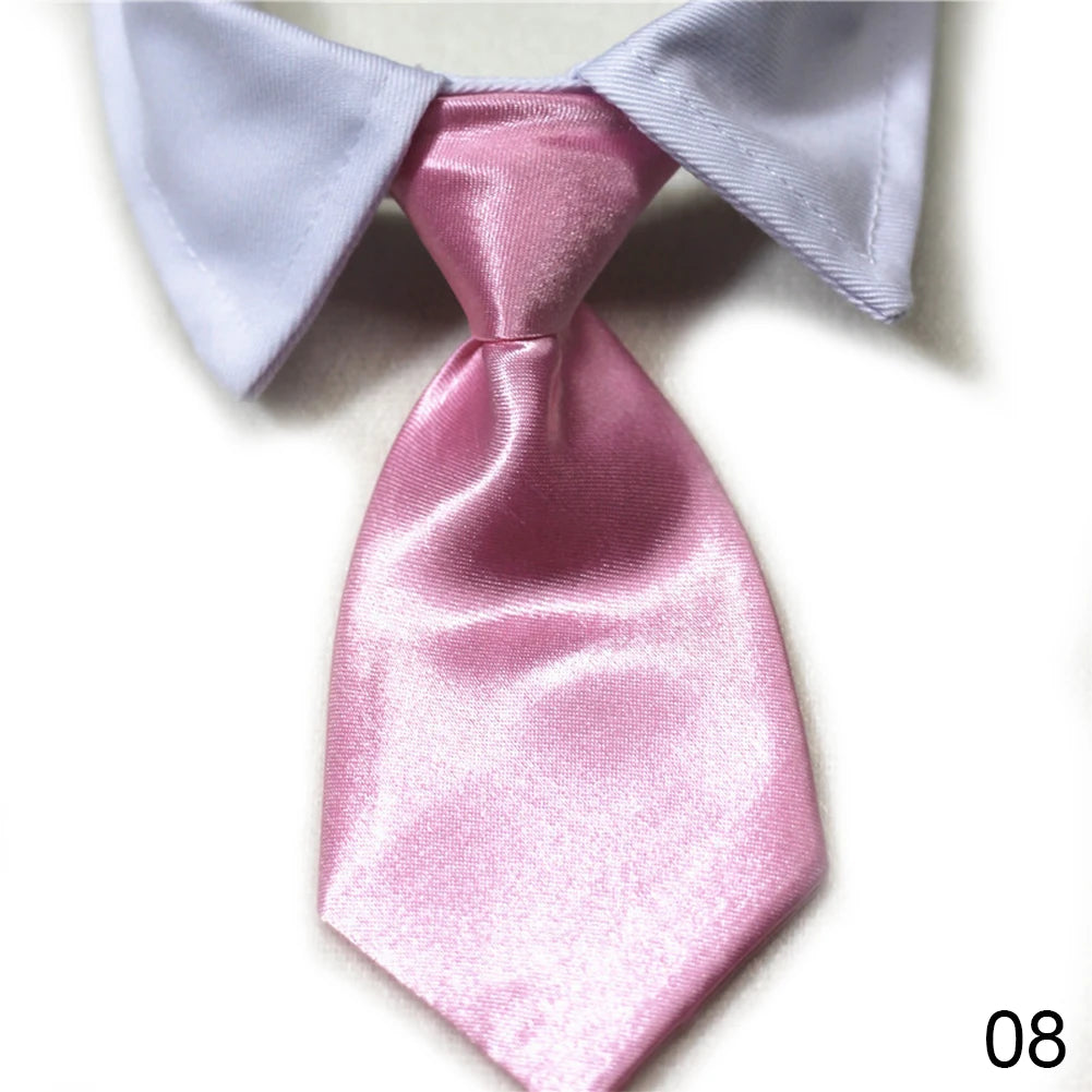 Dog Cat Striped Bow Tie Animal Striped Bowtie Collar Pet Adjustable Neck Tie White Collar Dog Necktie For Party Wedding Tie