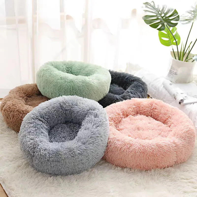 Cozy Winter Pet Bed! Plush Round Nest for Cats/Dogs, Detachable & Washable, Home Decoration Fit
