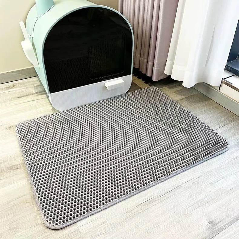 45x60CM Cat Litter Mat Large Size Waterproof Pet Toilet Cat Litter Trapping Mat Non Slip Double Layer Cat Litter Box Pad