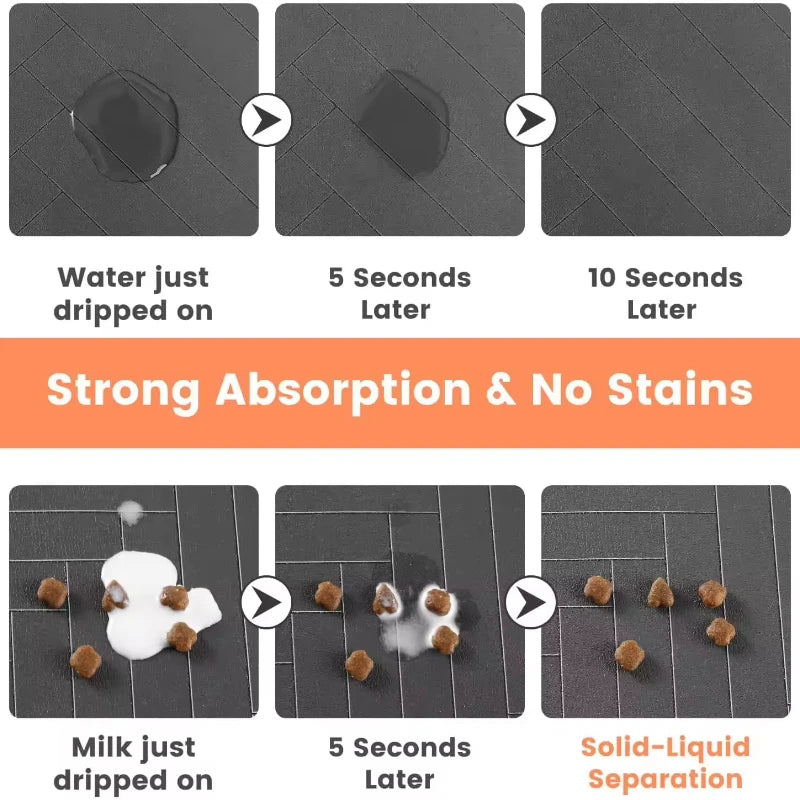 Winter Feeding Mat-Absorbent Pet Placemat for Food and Water Bowl with Waterproof Rubber Backing Quick Dry Water Mat for Dog Cat